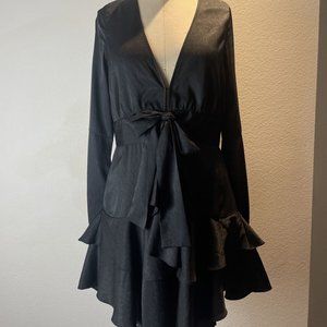 Impeccable Pig Black Plunge Neck Dress